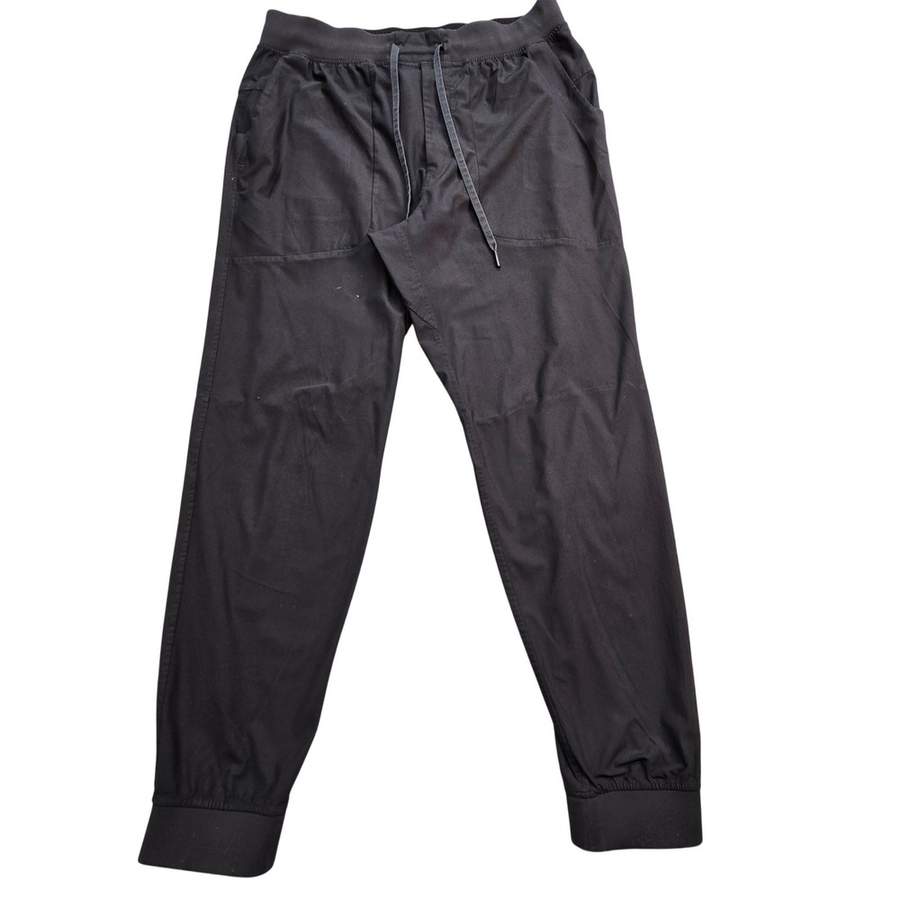 Lululemon Pants Mens 34 Black Jogger Slim Tapered Stretch Pockets Drawstring